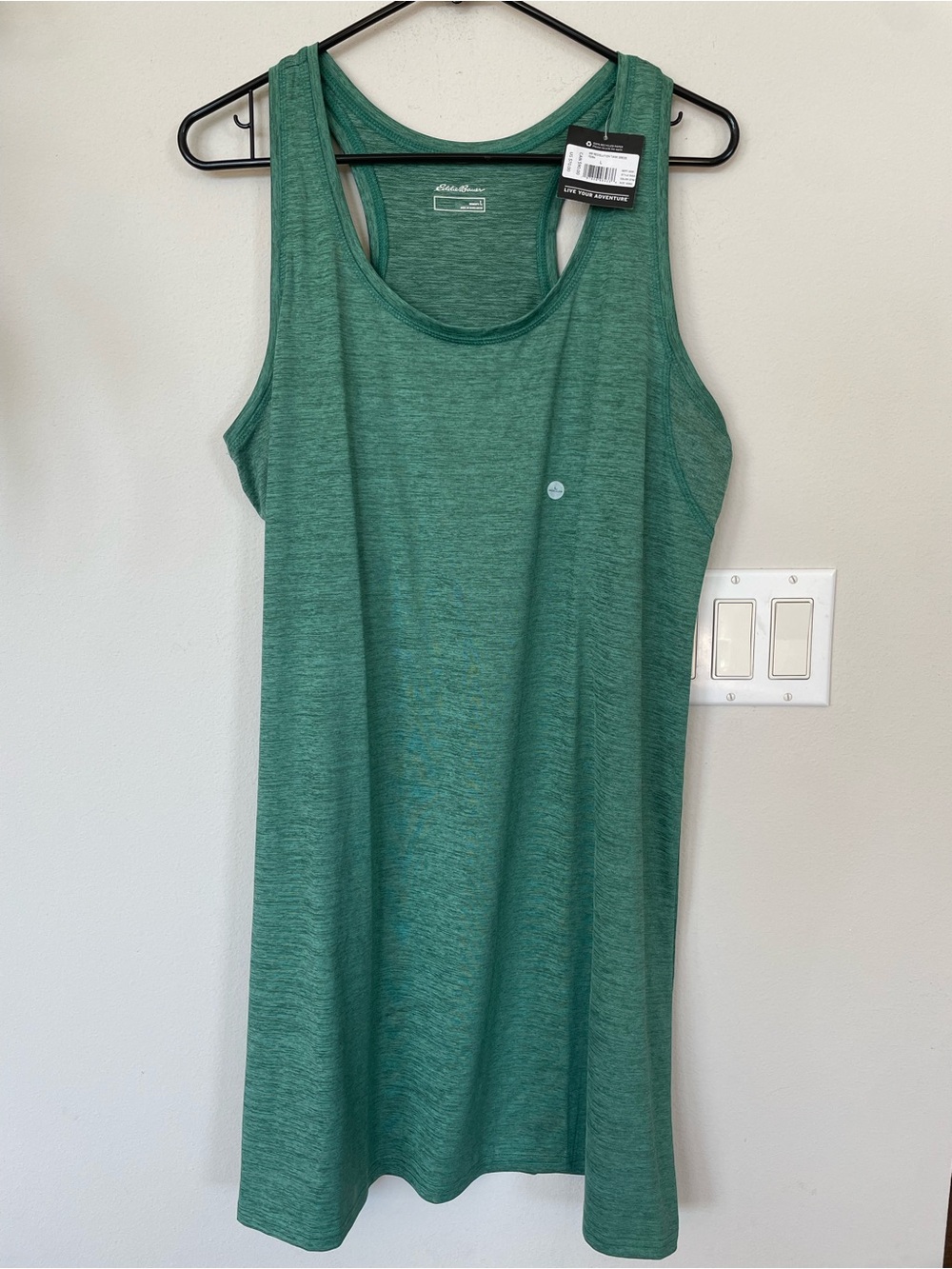 NWT Eddie Bauer Women WR Resolution Tank Dress Green Sport Tennis Golf Walking L